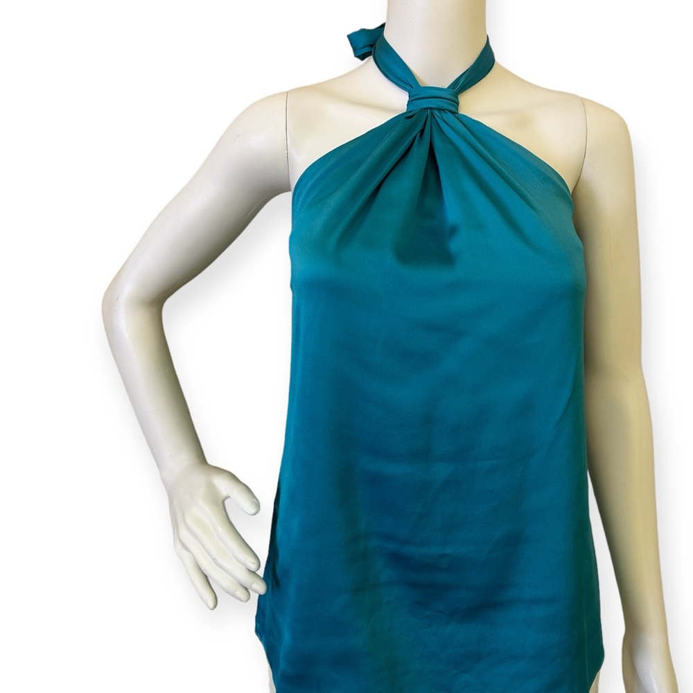 White House Satin Tie Neck Tank
